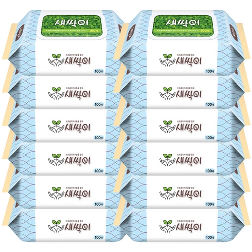 잘풀리는집 새싹이 물티슈 캡형 100매 (20팩)_이미지
