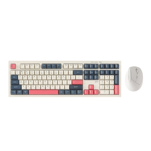 지클릭커 OFFICEPRO WMK600 사일런스 M 108 무선 키보드 마우스 세트 (Havana Cappuccino)_이미지