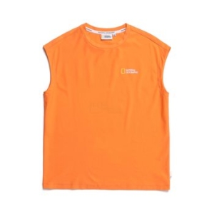  내셔널지오그래픽 키즈 K232URG670 백로고 워터 슬리브리스 라운드티 ORANGE