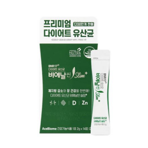 에이스바이옴 비에날씬 다이어트 유산균 BNR17 비에날씬 슬림+ 2g 14포 (6개)