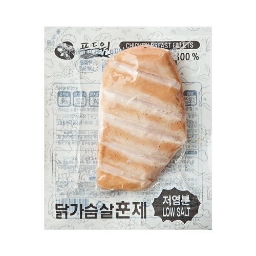 푸드원 냉장 훈제 닭가슴살 저염분 100g (60개)