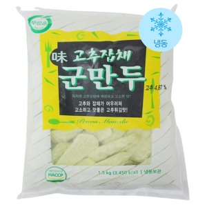 푸르온 고추잡채군만두 1.5kg 업소용 가정용 대용량 식자재 간식 만두 튀김_이미지