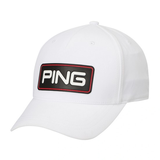 핑 로고 패치 5쪽 볼캡 111E3CP001_WH_이미지