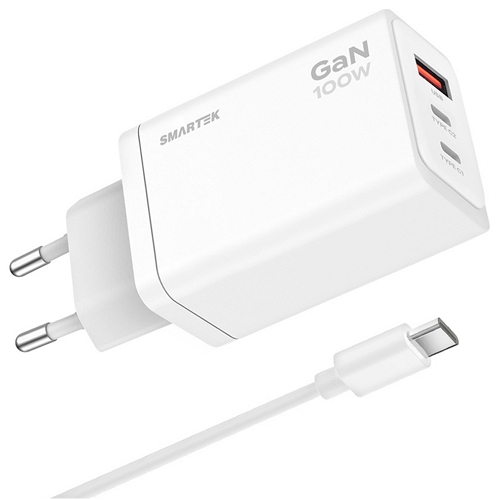 이음전산 스마텍 PD PPS 100W 3포트 GaN 충전기 STQC-GAN100 (케이블포함)_이미지