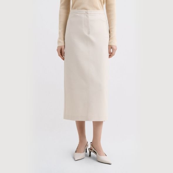 DKNY 슬랜트 포켓 H라인 스커트 아이보리 DW2G1WSC101LIV