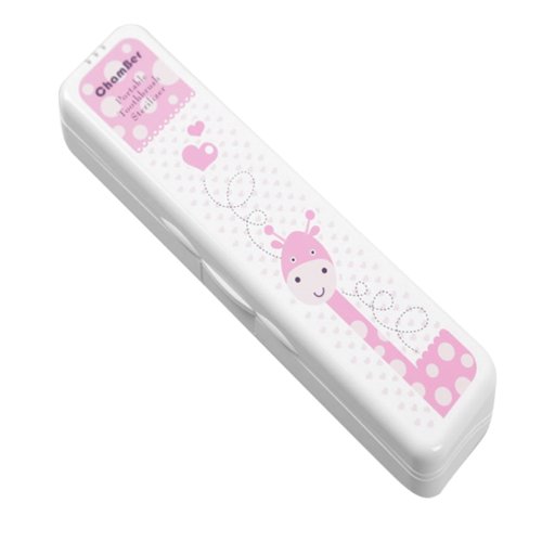 대길시스템 크린챔버 건전지용 휴대용 칫솔살균기 러블리 기린커플핑크 DK-901_이미지