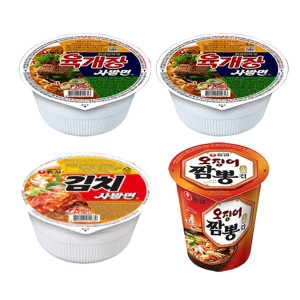농심 <b>육개장</b><b>사발면</b>12개 + 김치<b>사발면</b>6개 + 오징어짬뽕컵6개