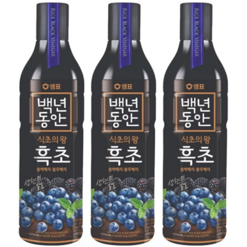 백년동안 흑초 블랙 블루베리 900ml (3개)_이미지