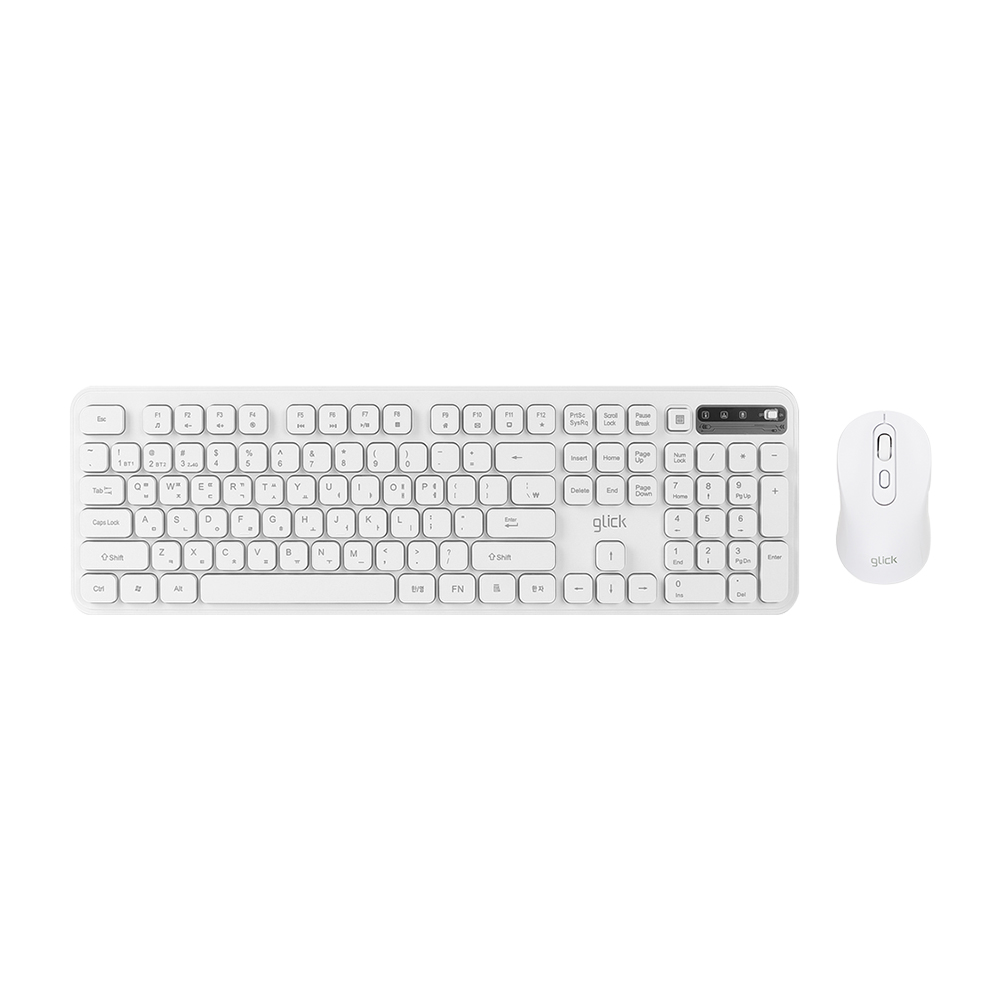 지클릭커 OFFICEPRO WMK725 무선 키보드 마우스 세트 (화이트)_이미지