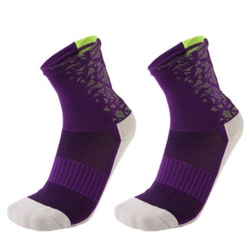 SNF 통기성 충격흡수 스포츠 축구양말 숏 2p (퍼플)