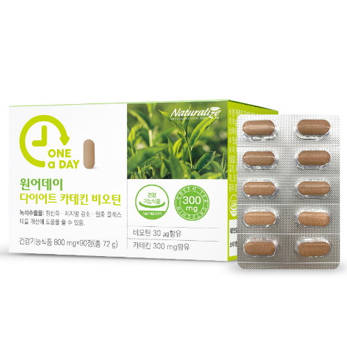 한국바이오팜 네추럴라이즈 원어데이 다이어트 카테킨 비오틴 90정 (1개)