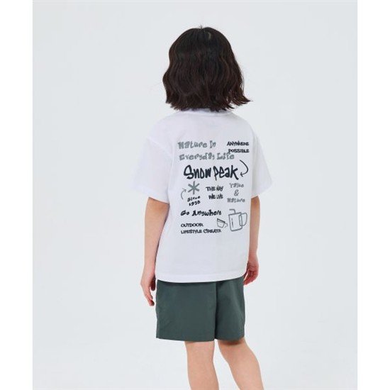 스노우피크 APPAREL KIDS 키즈 에어로쿨 두들 그래픽 반팔 티셔츠 S26MKFTS86 White S26MKFTS86WH 406..
