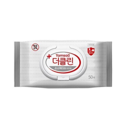 탐사 더클린 손소독 티슈 캡형 50매 (8팩)_이미지