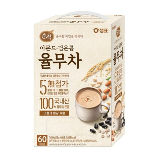 샘표식품 순작 아몬드 검은콩 율무차 18g 60개입 (2개)_이미지