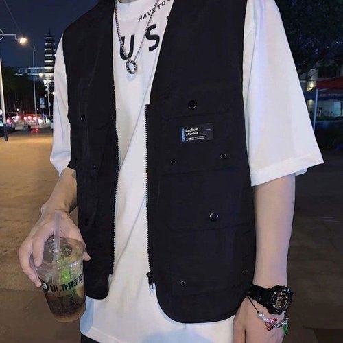 데일리룩 남자 포켓 조끼 작업 베스트 캐주얼 스트릿 WAE83B4_이미지