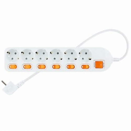 피엔케이 6구 10A 메인 개별스위치 안전접지 멀티탭