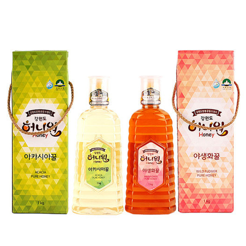 아카시아꿀 1kg+야생화꿀 1kg