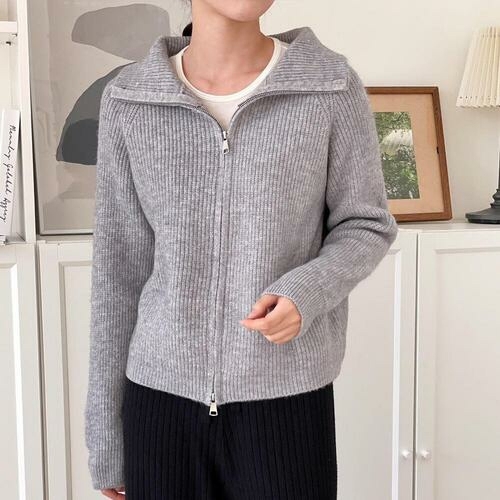 아이우먼 도톰투웨이지퍼니트집업 NOQ530M401 빅사이즈_이미지