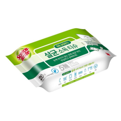 스카치브라이트 살균 소독 티슈 리필형 20매 (10팩)_이미지