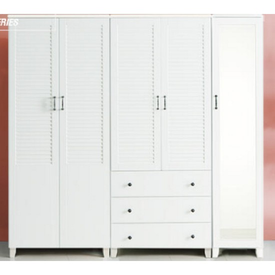 10SPACE 씨앤느 갤러리 거울 옷장세트 행거형+3단서랍형 C (200cm)