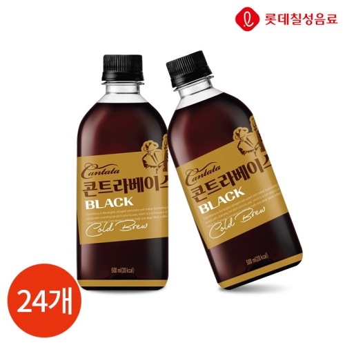 롯데칠성음료 칸타타 콘트라베이스 콜드브루 블랙 500ml (24개)_이미지