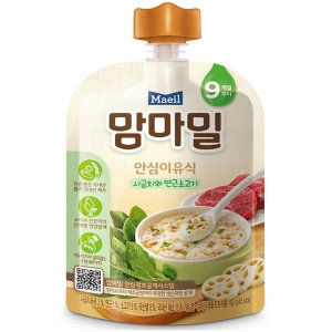 매일유업 맘마밀 안심이유식 시금치와 연근소고기 100g (1개)_이미지