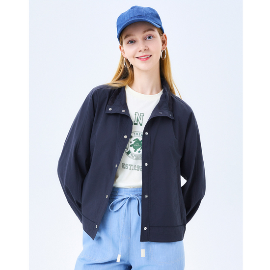 여성 단색 면혼방 긴팔캐주얼점퍼 HSJU4B401G3