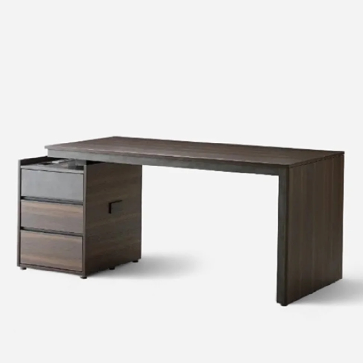 한샘 바흐 701 월넛 서랍책상 (1800x750)_이미지