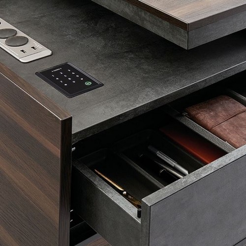 한샘 바흐 701 월넛 서랍책상 (1800x750)_이미지