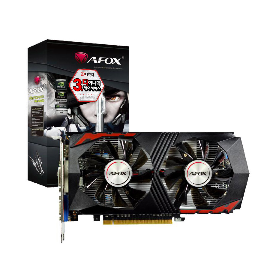 AFOX 지포스 GTX1050 Ti H2 D5 4GB DUAL 디앤디컴