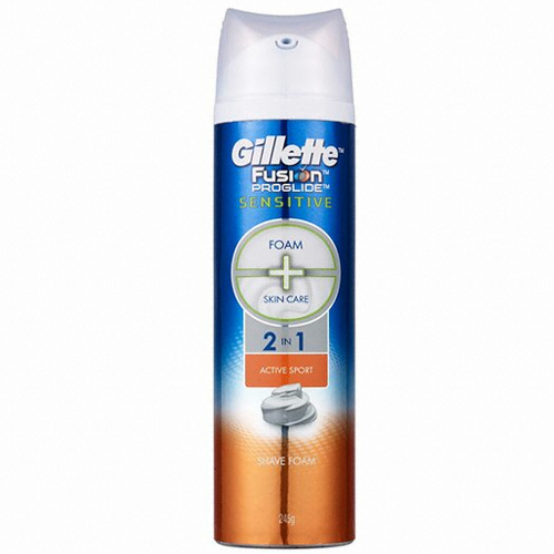질레트 프로글라이드 센시티브 2in1 액티브스포츠 쉐이브폼 245g (1개)_이미지