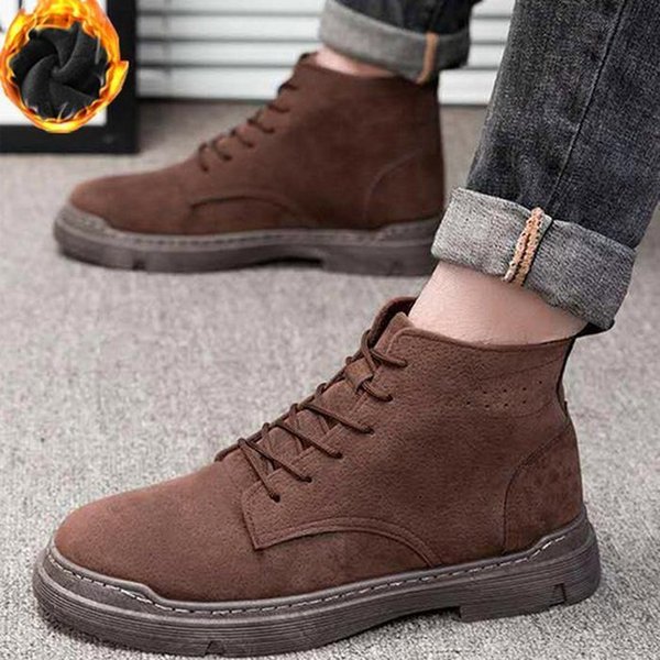 더블디 남성 캐주얼 스웨이드 재질 키높이 기모 워커 TTG02 12335843A_이미지