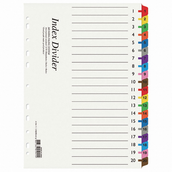 문화산업 바인더 인덱스 20분류 A194-7 (1개)