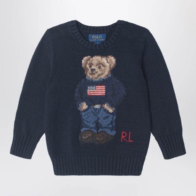 폴로랄프로렌 Navy blue Polo Bear cotton sweater 322668286002CO/XM POLOR-HN 632-4 ..
