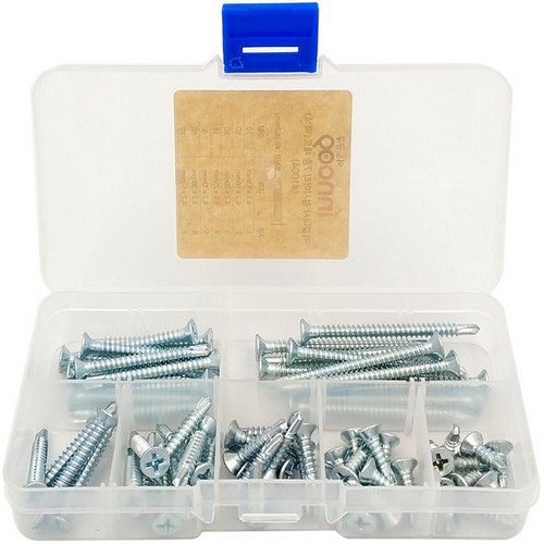 이노공구 직결나사 접시머리 백색 7종 세트 1004 (65pcs)_이미지