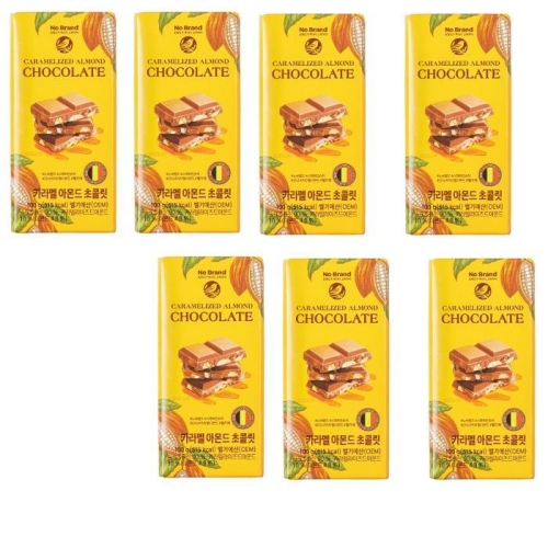 이마트 노브랜드 카라멜 아몬드초콜릿 100g (7개)_이미지