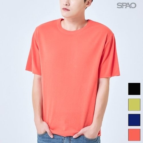 린넨라이크 라운드넥 반팔 니트 SPKWA25C01-T