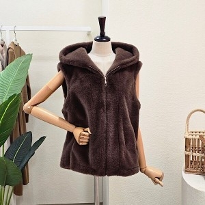 포커스 페이크 퍼 후드 베스트 FW4J3VT31197