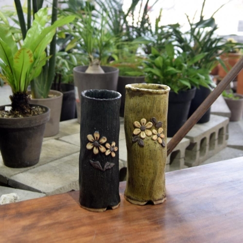 도기 다육이 화분-원통형 플라워2호 9x24cm 랜덤컬러 9 원통형 24cm sdkd_이미지