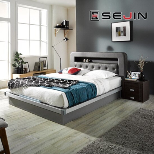 세진침대 레프리 PU가죽 평상형 LED침대 K (매트별도)_이미지