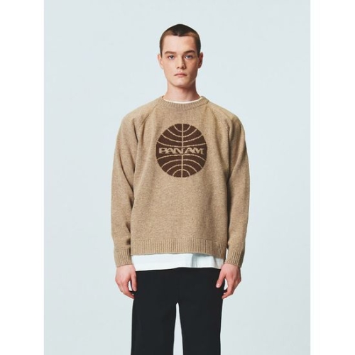 라이프 팬암 미트볼 라운드넥 스웨터 베이지 PODCKS31100BE_이미지