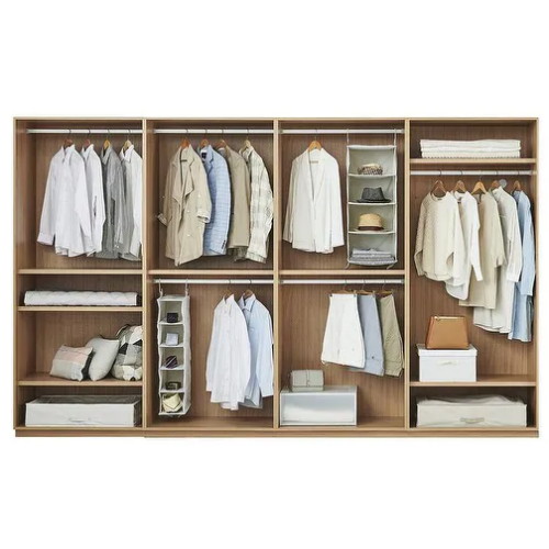 한샘 아트월 거울 붙박이장 비대칭형 선반형 (410cm)_이미지