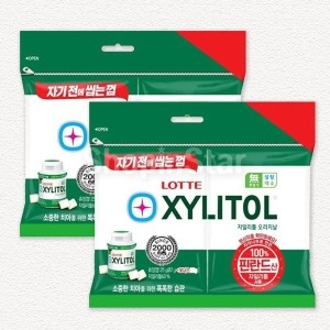 롯데  자일리톨 오리지날 리필 105g 2개 사무실 껌
