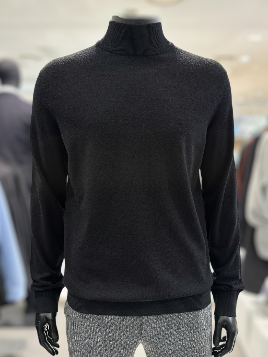 레노마 캐주얼 F/W 반터틀넥 시보리 다크블랙 초도상품 AMC 긴팔 니트 RSCIKT93A RSCIKT93A_이미지