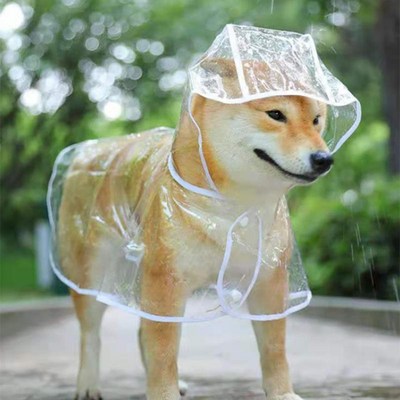 애견 강아지 투명 레인코트 비옷 우비 (M)_이미지
