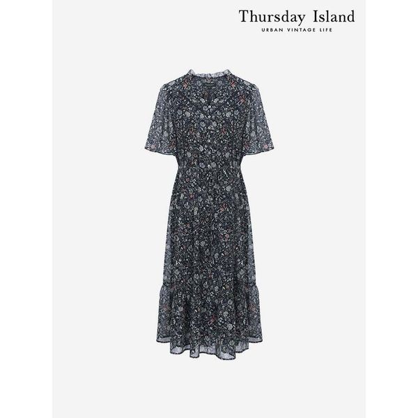 Thursday Island 플라워 쉬폰 원피스 T244MOP236W