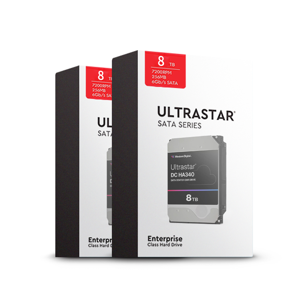 Western Digital Ultrastar DC HA340 박스 패키지 7200/256M WUS721208BLE604 (2x8TB)_이미지