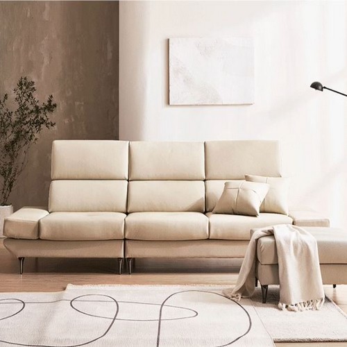 BIF보루네오 디에르 레토 천연통가죽 소파 3.5인용 (스툴포함)_이미지