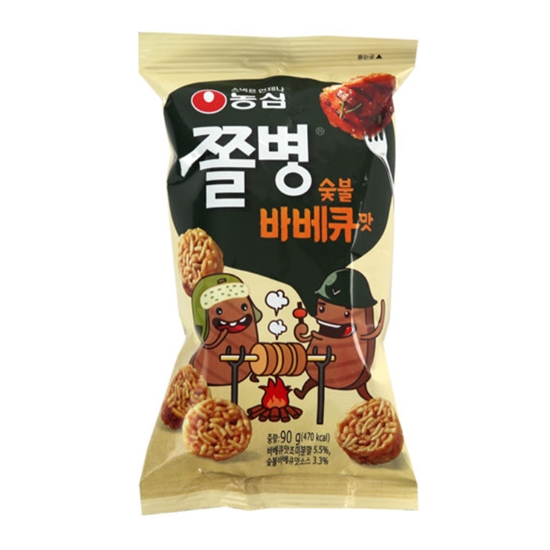 농심 쫄병 숯불 바베큐맛 90g (30개)