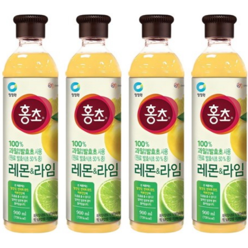 청정원 홍초 레몬 & 라임 900ml (4개)_이미지